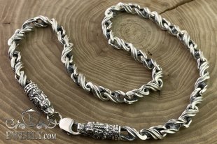 Silver chain of author's weaving, фото